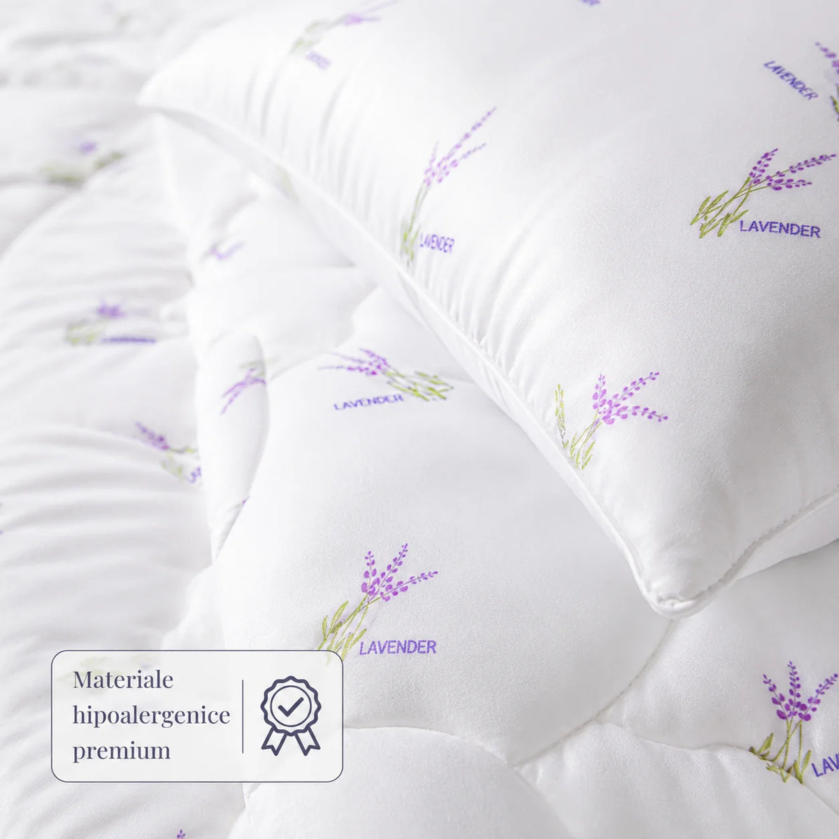 Set Pilotă Lavender 200×220 cm + 2 Perne 50×70 cm