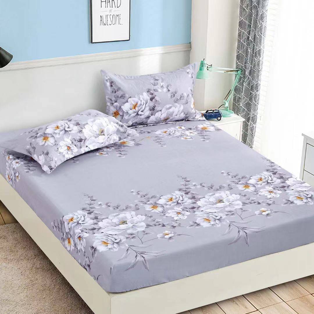 Husă de Pat cu Elastic din Finet + 2 Fețe de Pernă – Set 3 Piese, 180x200 cm – Magnolie