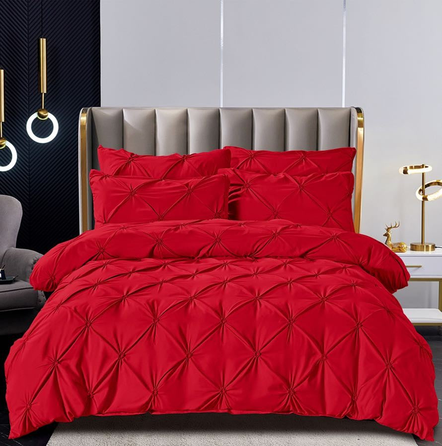 Set Lenjerie de Pat Finet 6 Piese cu Cearșaf Elastic 160×200 cm – Pliuri Brodate