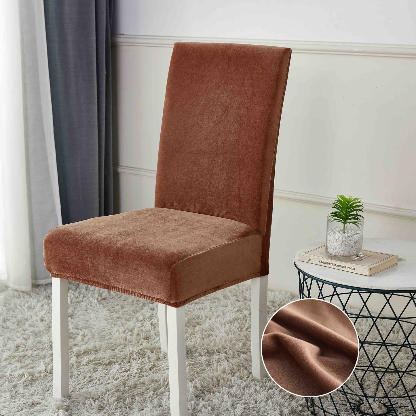 Set 6 Huse Elastice pentru Scaune din Catifea – Model UNI