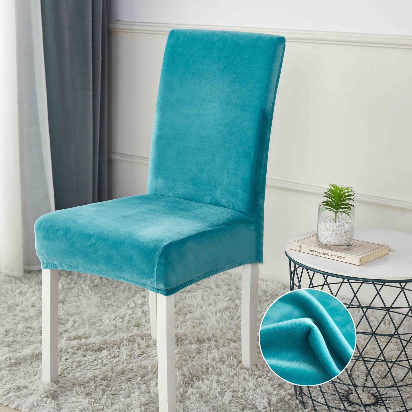 Set 6 Huse Elastice pentru Scaune din Catifea – Model UNI