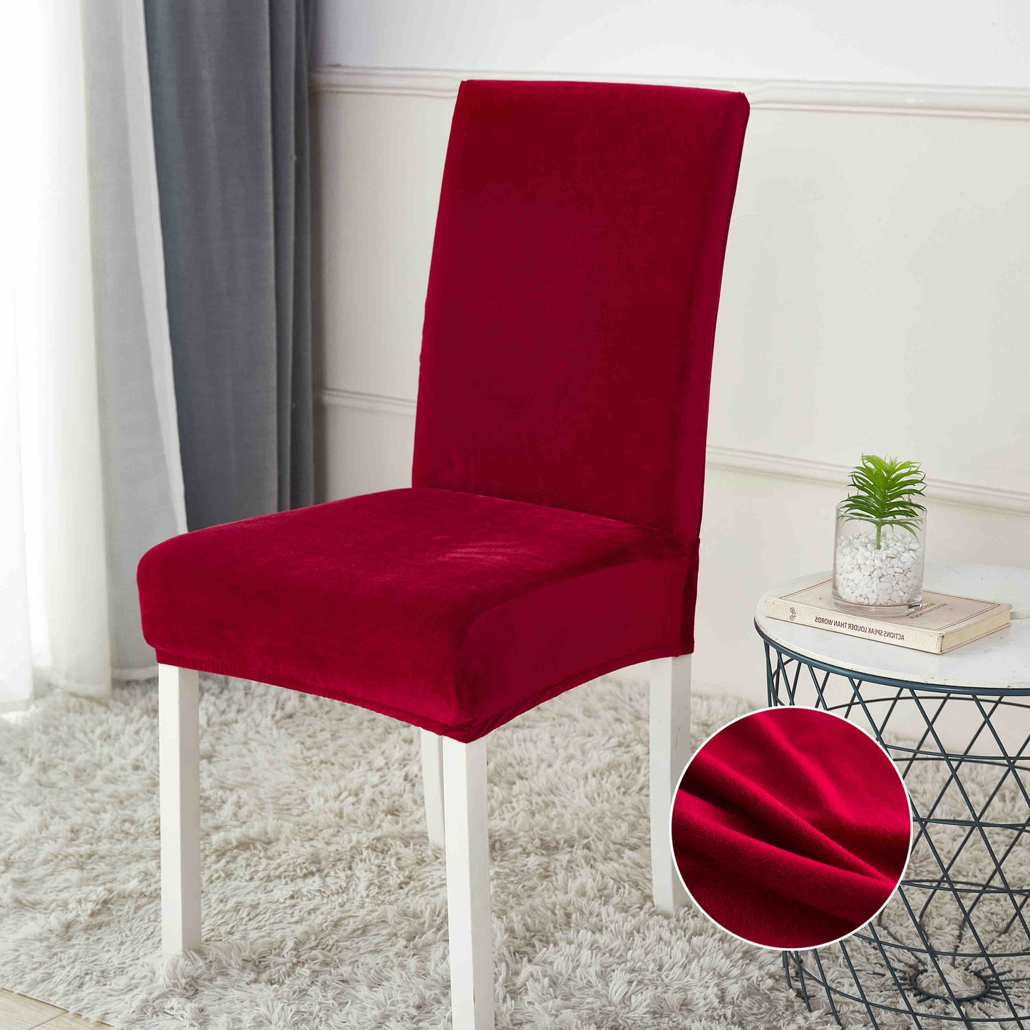 Set 6 Huse Elastice pentru Scaune din Catifea – Model UNI