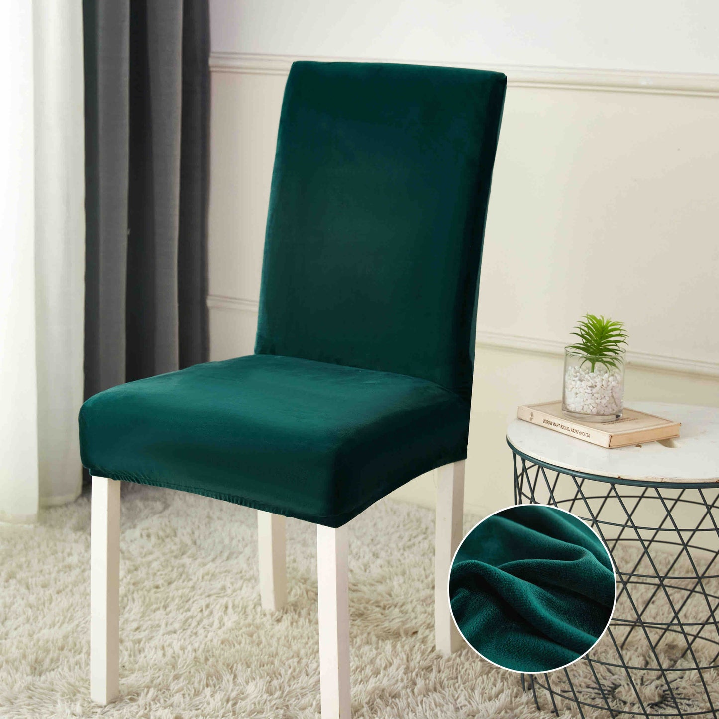 Set 6 Huse Elastice pentru Scaune din Catifea – Model UNI