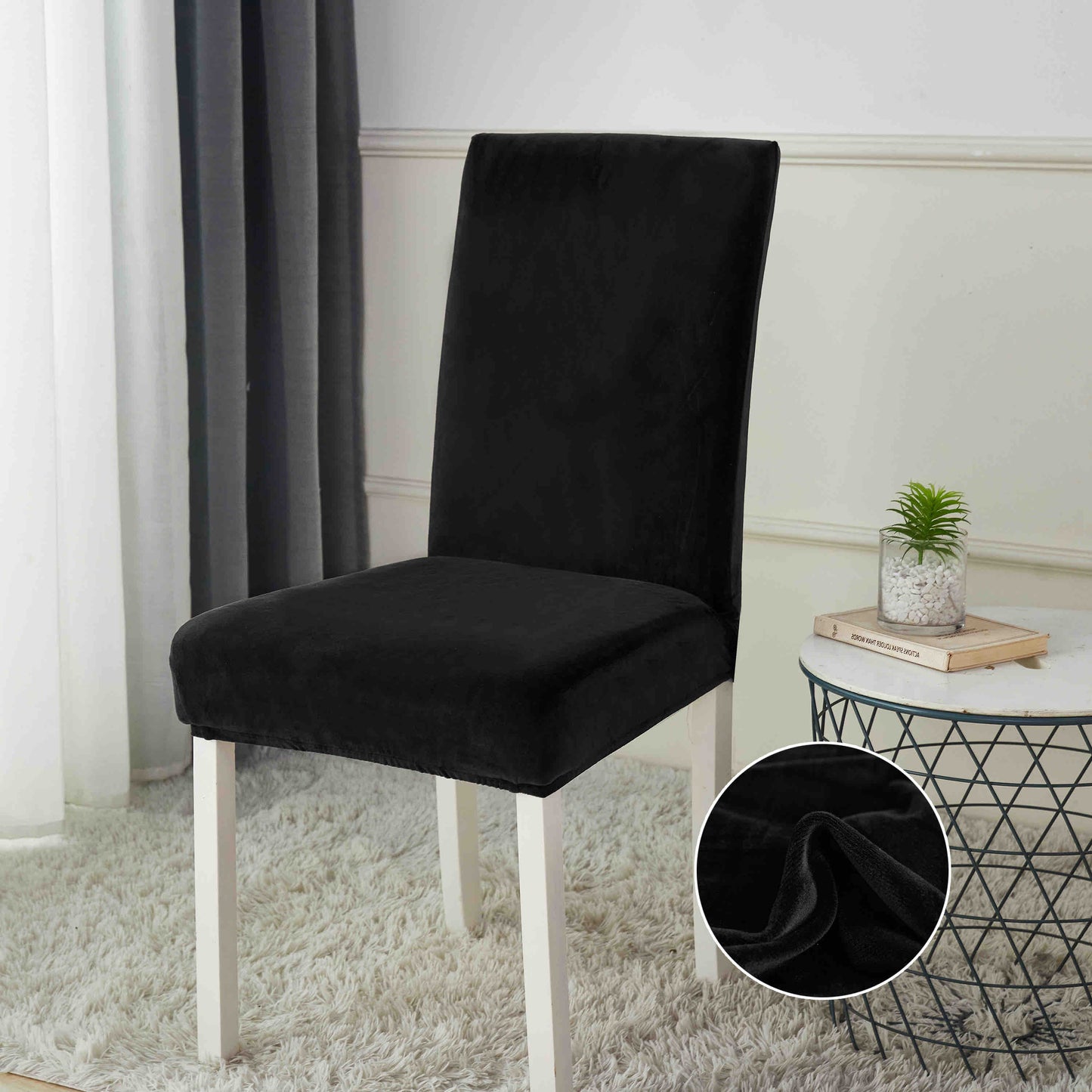 Set 6 Huse Elastice pentru Scaune din Catifea – Model UNI