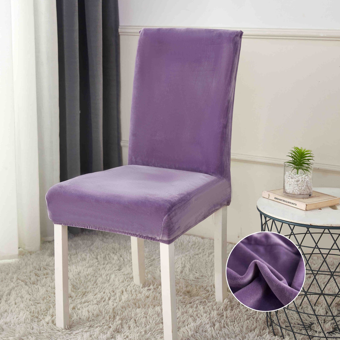 Set 6 Huse Elastice pentru Scaune din Catifea – Model UNI