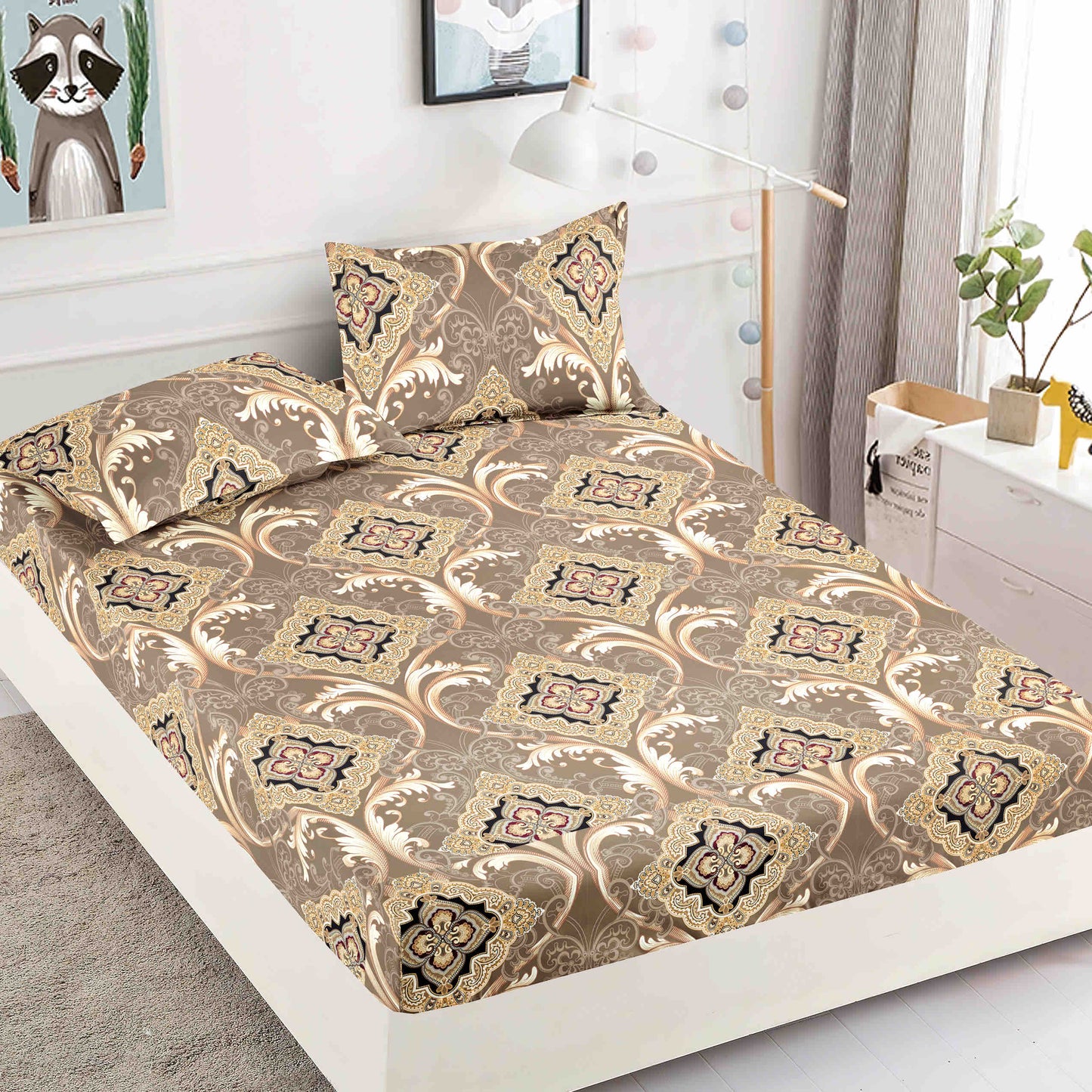 Husă de Pat cu Elastic din Finet + 2 Fețe de Pernă – Set 3 Piese, 180x200 cm – Imperial