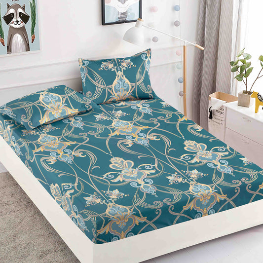 Husă de Pat cu Elastic din Finet + 2 Fețe de Pernă – Set 3 Piese, 180x200 cm – Smarald