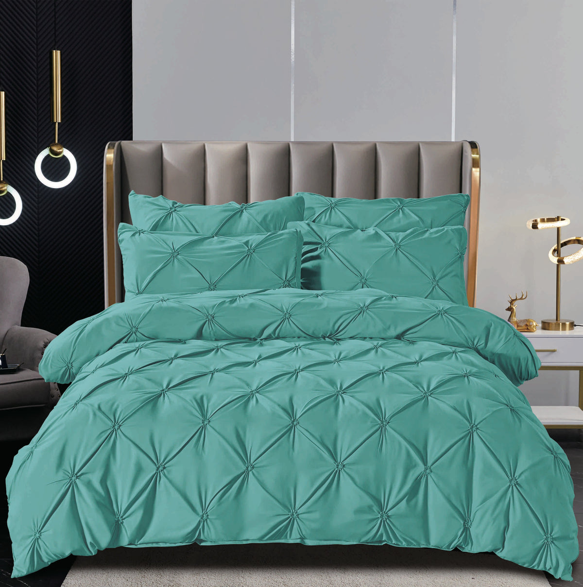 Set Lenjerie de Pat Finet 6 Piese – Pliuri Brodate