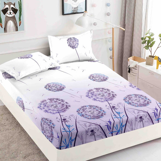 Husă de Pat cu Elastic din Finet + 2 Fețe de Pernă – Set 3 Piese, 180x200 cm – Păpădie