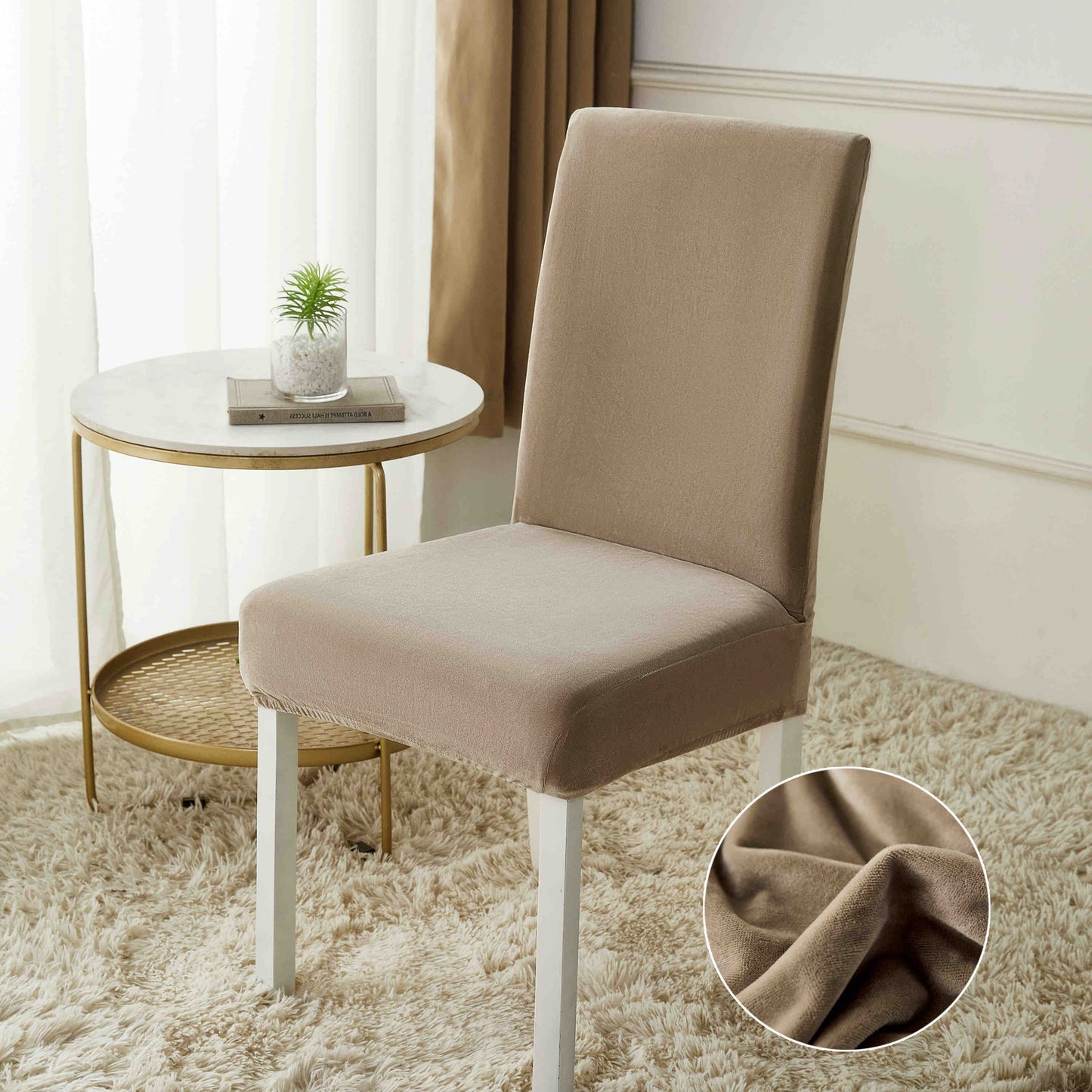 Set 6 Huse Elastice pentru Scaune din Catifea – Model UNI