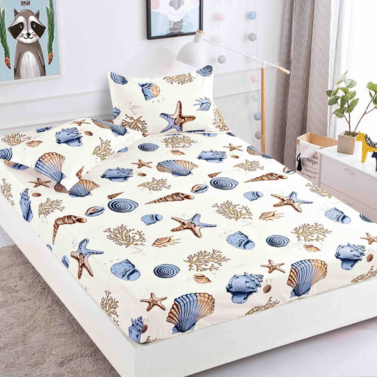 Husă de Pat cu Elastic din Finet + 2 Fețe de Pernă – Set 3 Piese, 180x200 cm – Litoral