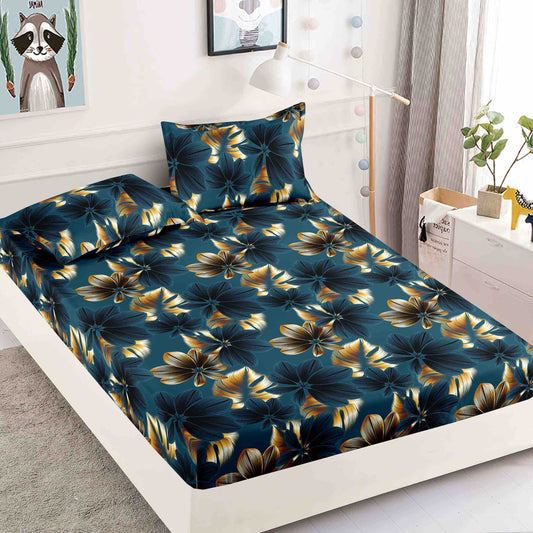 Husă de Pat cu Elastic din Finet + 2 Fețe de Pernă – Set 3 Piese, 180x200 cm – Tropical