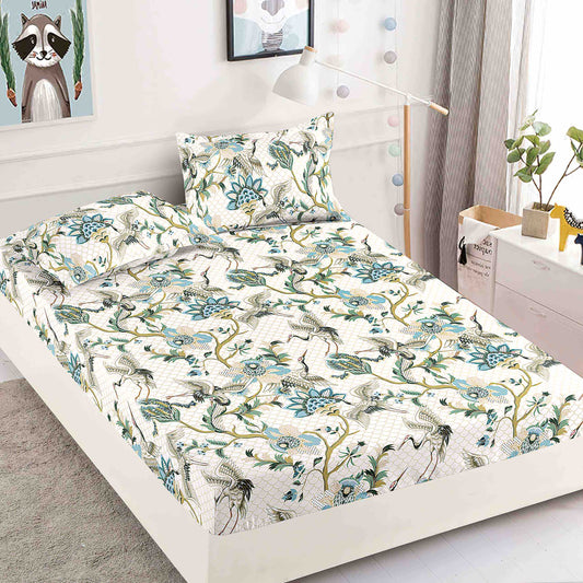 Husă de Pat cu Elastic din Finet + 2 Fețe de Pernă – Set 3 Piese, 180x200 cm – Sakura