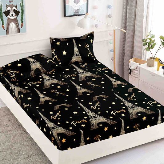 Husă de Pat cu Elastic din Finet + 2 Fețe de Pernă – Set 3 Piese, 180x200 cm – Paris