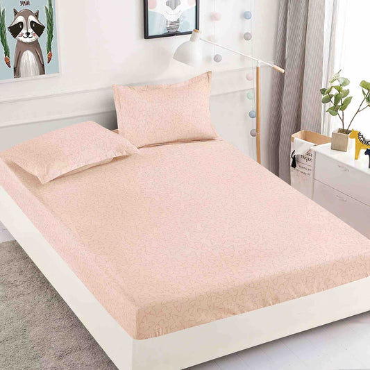 Husă de Pat cu Elastic din Finet + 2 Fețe de Pernă – Set 3 Piese, 180x200 cm – Fluturi Roz