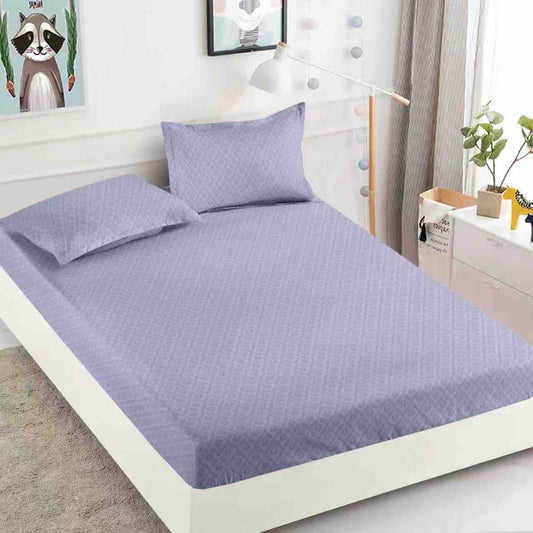 Husă de Pat cu Elastic din Finet + 2 Fețe de Pernă – Set 3 Piese, 180x200 cm – Lila