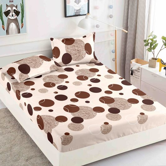 Husă de Pat cu Elastic din Finet + 2 Fețe de Pernă – Set 3 Piese, 180x200 cm – Cappuccino