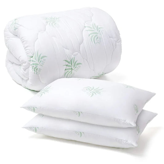 Set Pilotă Aloe Vera 200×220 cm + 2 Perne 50×70 cm