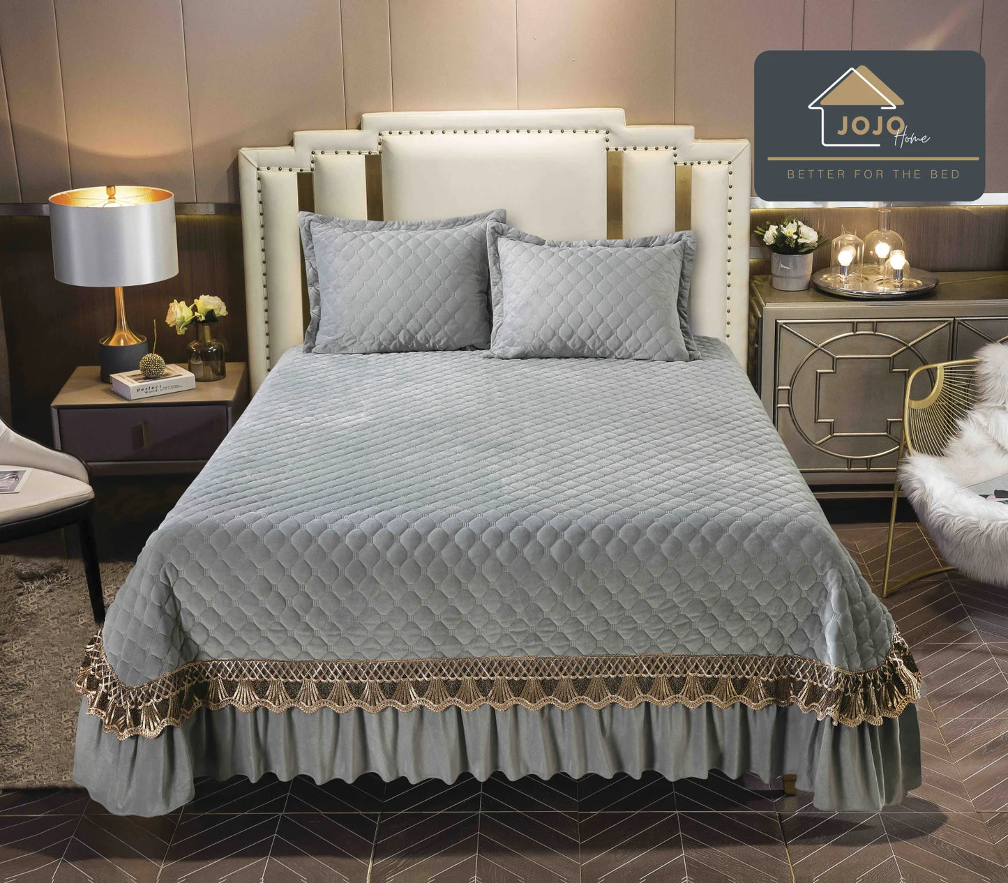 Set Cuvertură Premium din Catifea 220×240 cm – 3 Piese cu Broderie Elegantă + 2 Fețe de Pernă
