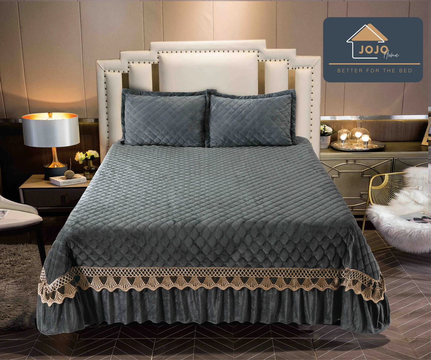 Set Cuvertură Premium din Catifea 220×240 cm – 3 Piese cu Broderie Elegantă + 2 Fețe de Pernă