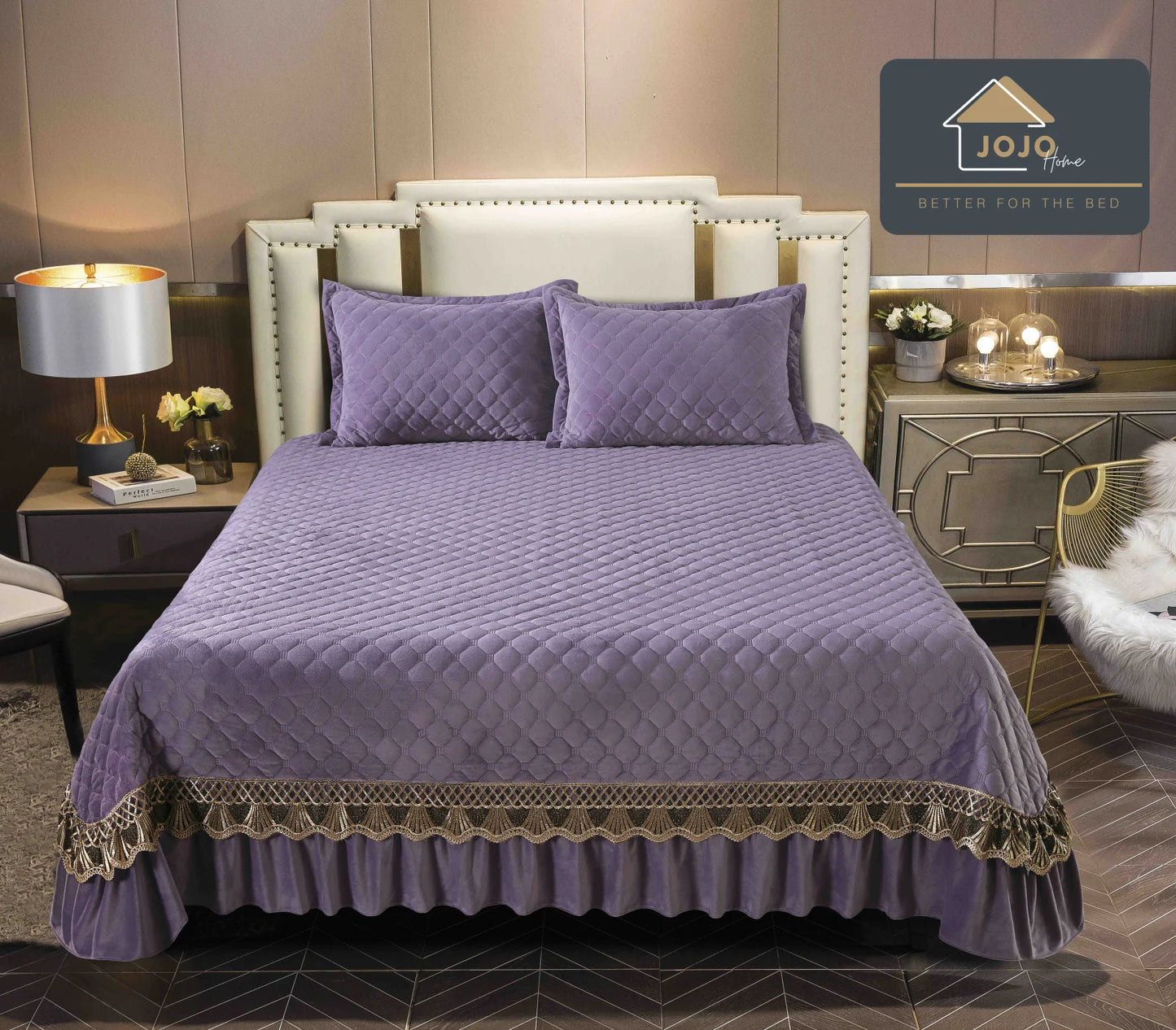 Set Cuvertură Premium din Catifea 220×240 cm – 3 Piese cu Broderie Elegantă + 2 Fețe de Pernă