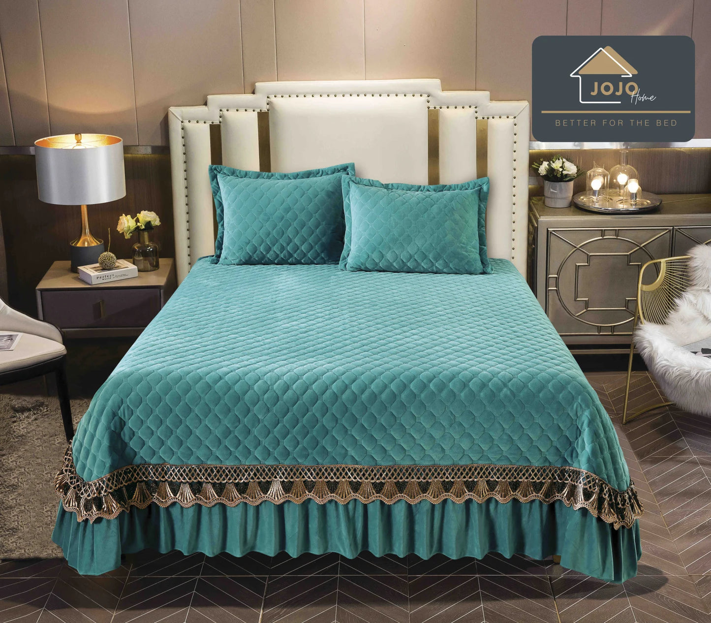 Set Cuvertură Premium din Catifea 220×240 cm – 3 Piese cu Broderie Elegantă + 2 Fețe de Pernă