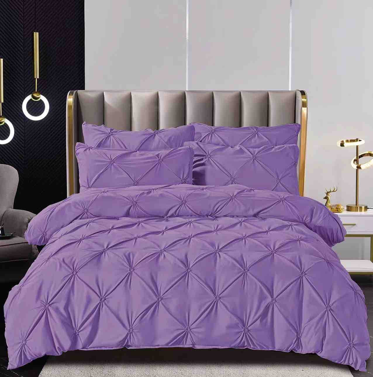 Set Lenjerie de Pat Finet 6 Piese cu Cearșaf Elastic 160×200 cm – Pliuri Brodate