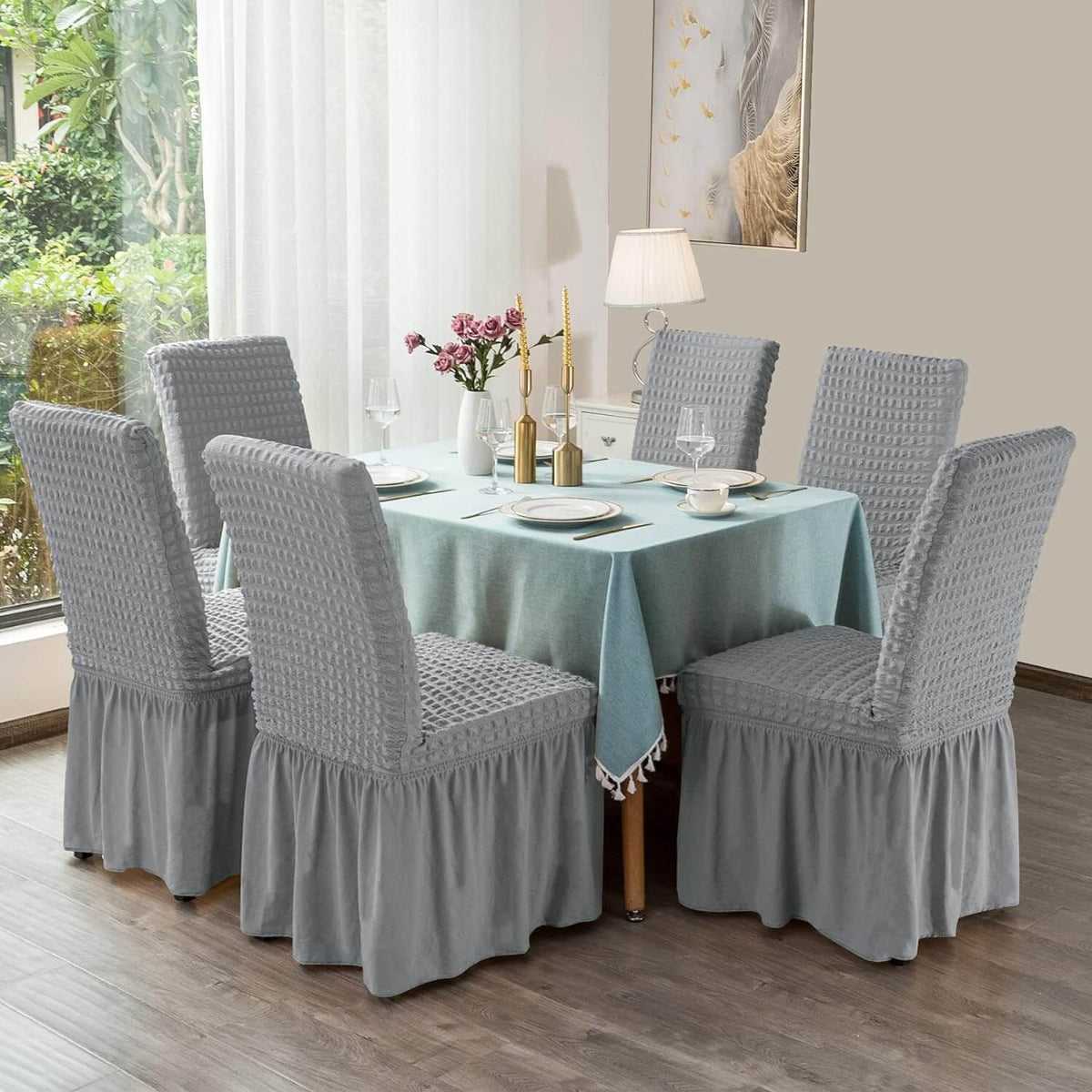 Set 6 Huse Universale pentru Scaune cu Volănaș – Elastice și Elegante