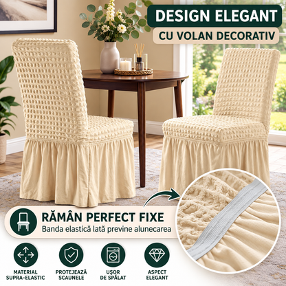 Set 6 Huse Universale pentru Scaune cu Volănaș – Elastice și Elegante