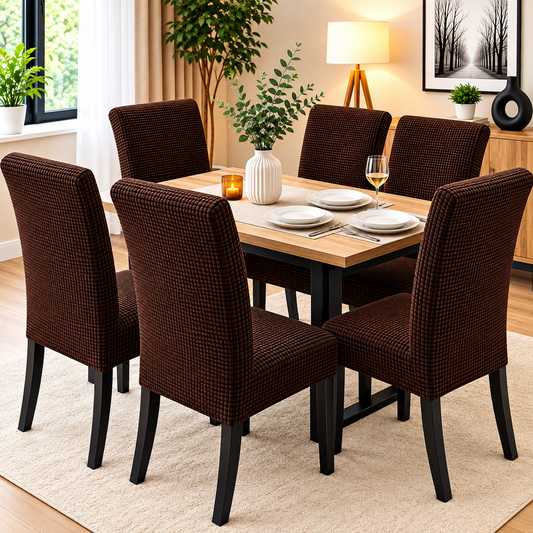 Set 6 Huse Elastice Premium pentru Scaune – Universale, Moi și Ușor de Montat