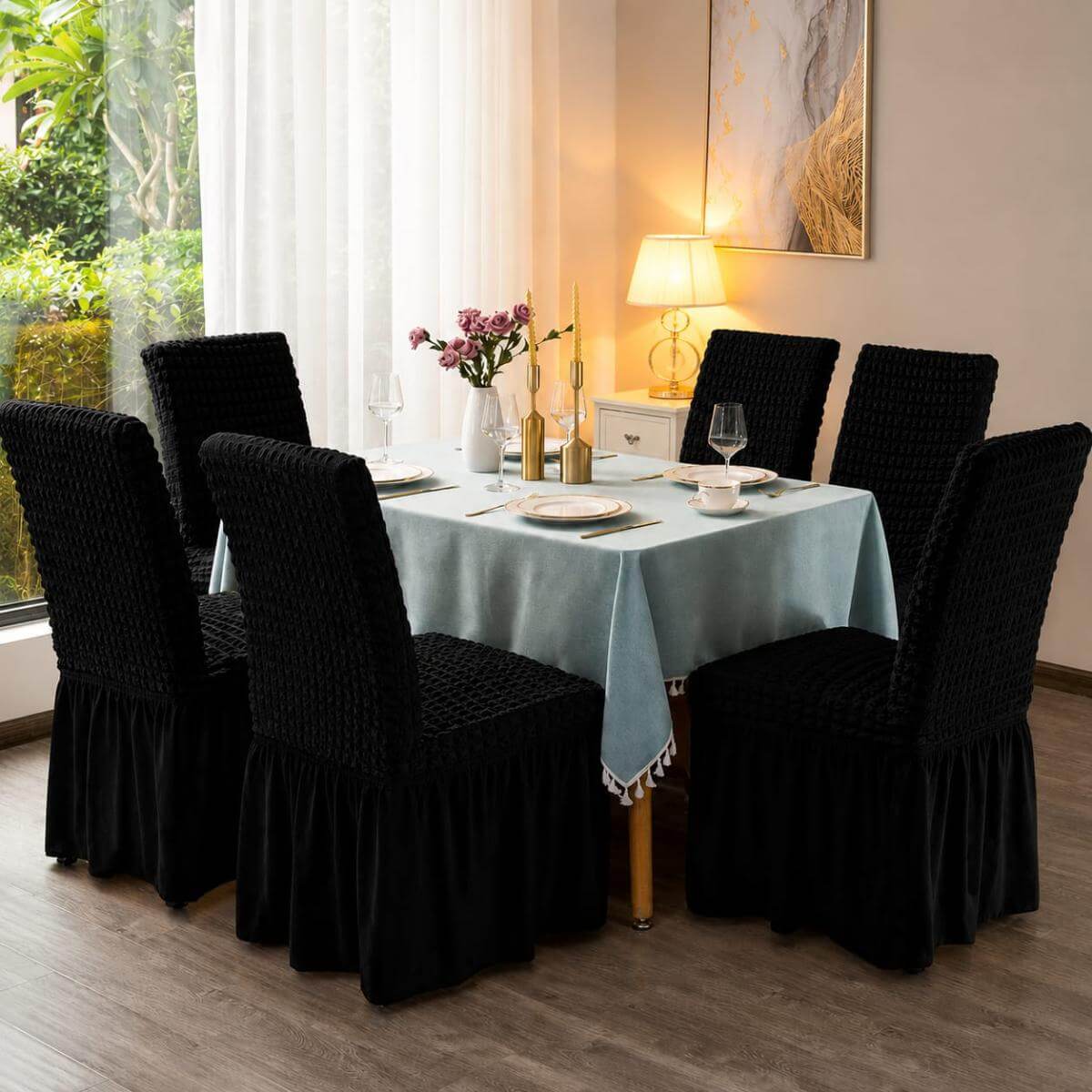 Set 6 Huse Universale pentru Scaune cu Volănaș – Elastice și Elegante